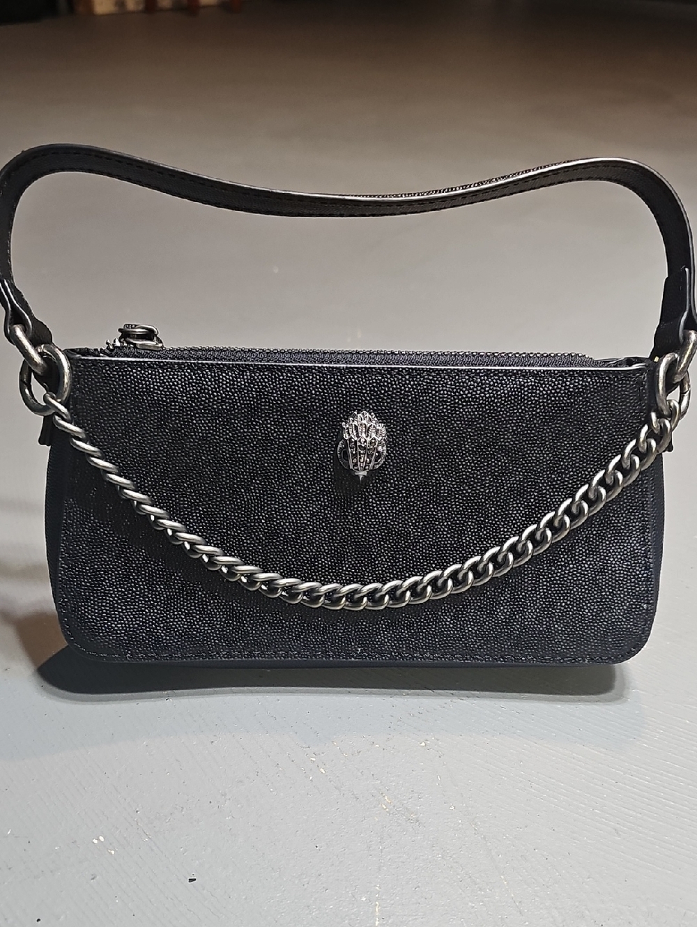Kurt Geiger London Shoreditch Leather Pochette Bag Black NWOT